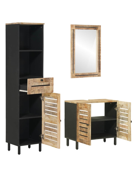 Set di Armadi da Bagno 3 pz Naturale 38 x 33 x 160 cm