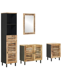 Set di Armadi da Bagno 4 pz Naturale 38 x 33 x 160 cm 2