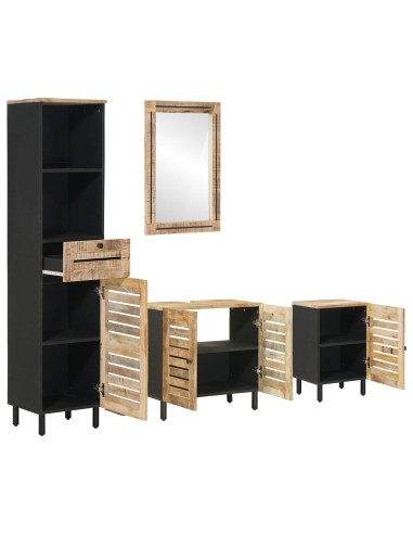 Set di Armadi da Bagno 4 pz Naturale 38 x 33 x 160 cm
