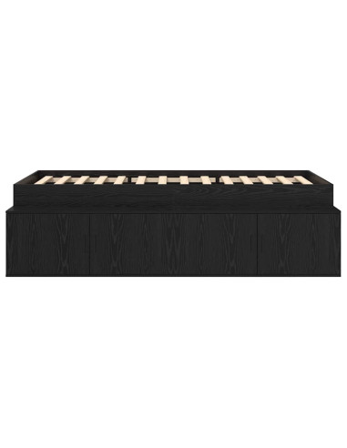 Struttura del letto Rovere Nero 90 x 190 cm Legno multistrato