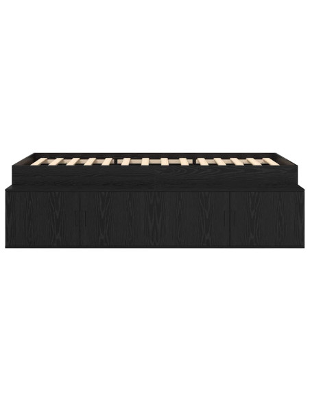 Struttura del letto Rovere Nero 90 x 190 cm Legno multistrato
