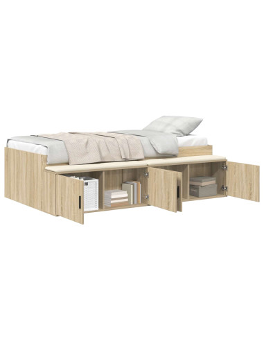 Struttura del letto Rovere Sonoma 90 x 190 cm Legno multistrato