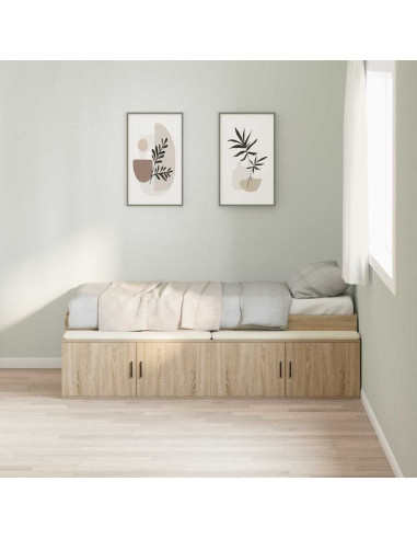 Struttura del letto Rovere Sonoma 90 x 190 cm Legno multistrato