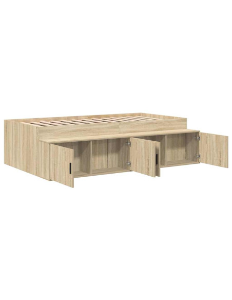 Struttura del letto Rovere Sonoma 90 x 190 cm Legno multistrato