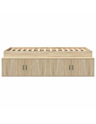 Struttura del letto Rovere Sonoma 90 x 190 cm Legno multistrato
