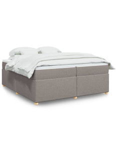 Giroletto a Molle con Materasso Tortora 200x200 cm in Tessuto