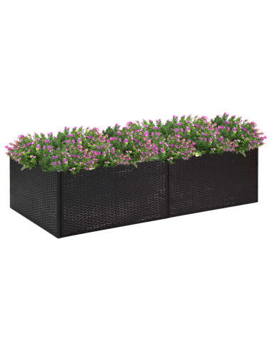 Fioriera da Giardino Nero 157x80x40 cm in Polyrattan