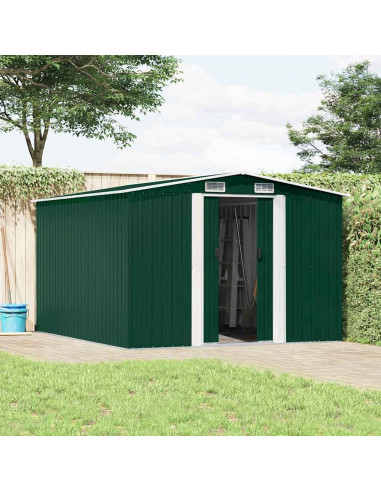 Casetta da Giardino 257x298x178 cm in Metallo Verde
