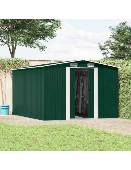 Casetta da Giardino 257x298x178 cm in Metallo Verde