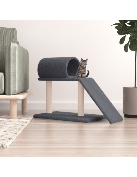 Pali Tiragraffi Gatti Tunnel e Scaletta Grigio Scuro 55,5 cm