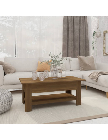 Tavolino da Salotto Rovere Marrone 102x55x42 cm in Truciolato