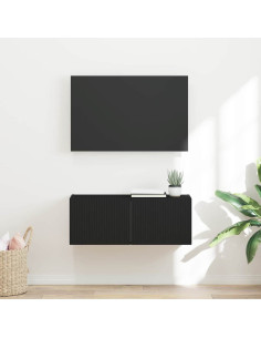 Mobile TV da parete Nero 78,5 x 31 x 29,5 cm Legno multistrato
