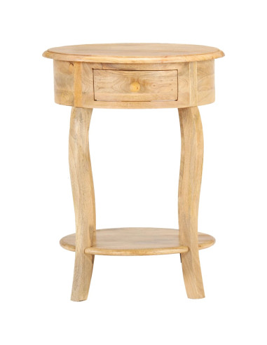 Tavolino da Salotto 37x37x61 cm in Legno Massello di Mango