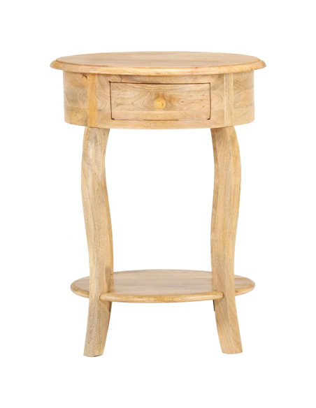 Tavolino da Salotto 37x37x61 cm in Legno Massello di Mango