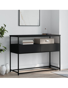 Tavolino Consolle Nero 100x40x75 cm in Legno Multistrato