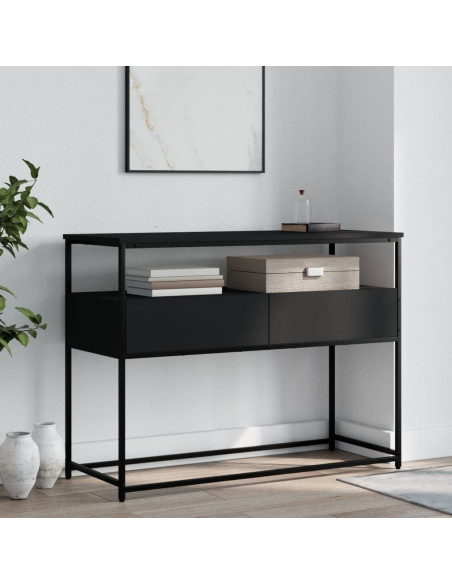 Tavolino Consolle Nero 100x40x75 cm in Legno Multistrato