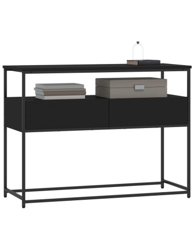 Tavolino Consolle Nero 100x40x75 cm in Legno Multistrato