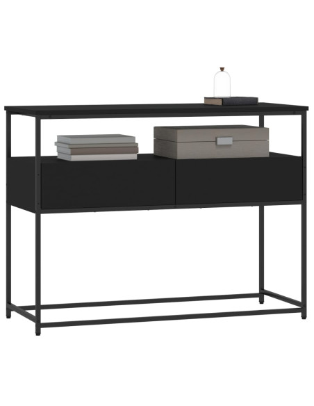 Tavolino Consolle Nero 100x40x75 cm in Legno Multistrato