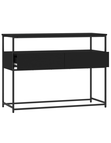 Tavolino Consolle Nero 100x40x75 cm in Legno Multistrato