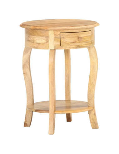 Tavolino da Salotto 37x37x61 cm in Legno Massello di Mango