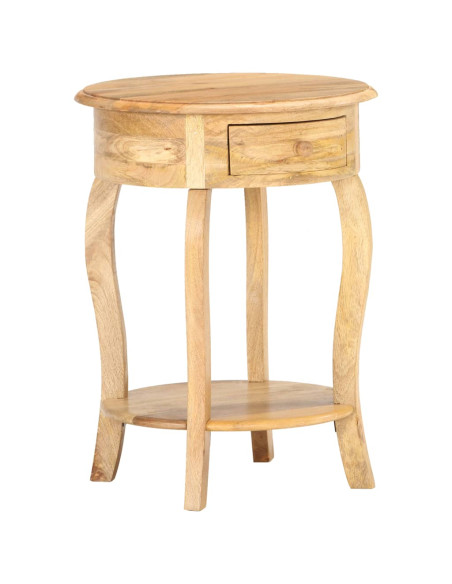 Tavolino da Salotto 37x37x61 cm in Legno Massello di Mango