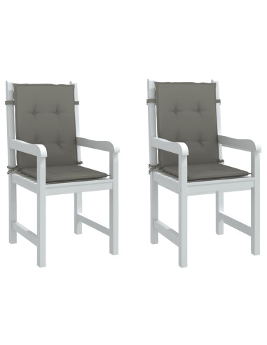 Cuscini Sedia Schiena Bassa 4 pz Grigio Mélange 100x50x4 cm