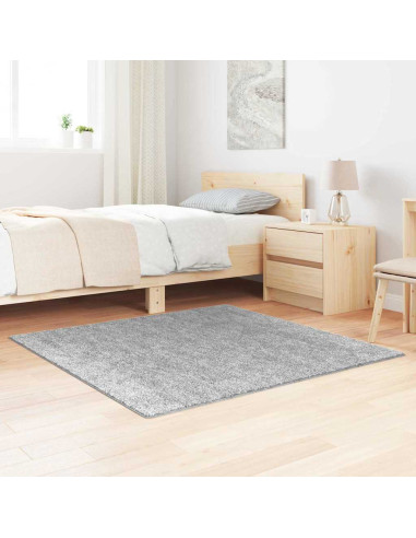 Tappeto Shaggy Antiscivolo Grigio 120 x 120 cm PP