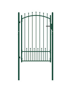 Cancello per recinzione EMMEN con punte in acciaio 104x117 cm verde
