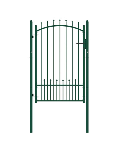 Cancello per recinzione EMMEN con punte in acciaio 104x117 cm verde