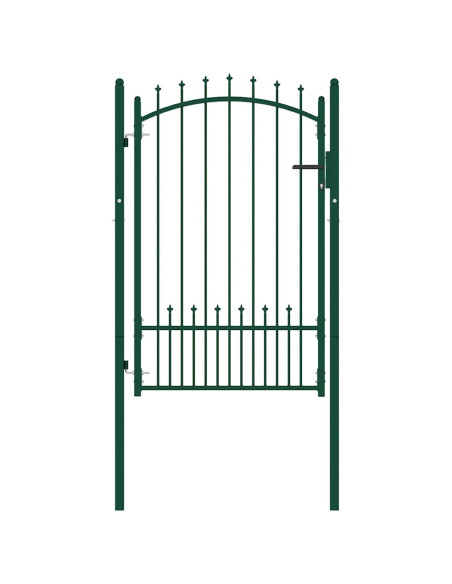 Cancello per recinzione EMMEN con punte in acciaio 104x117 cm verde