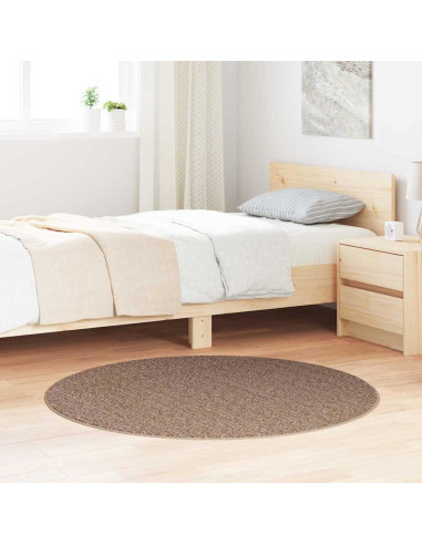Tappeto Shaggy Antiscivolo Marrone 120 x 120 cm PP