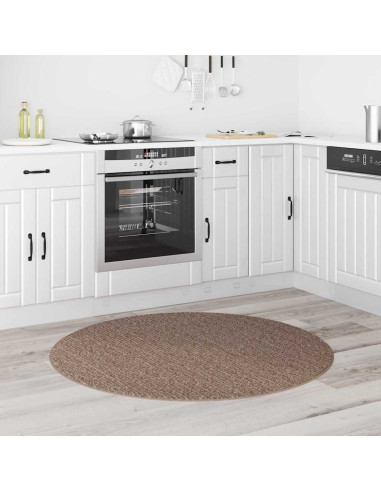 Tappeto Shaggy Antiscivolo Marrone 120 x 120 cm PP