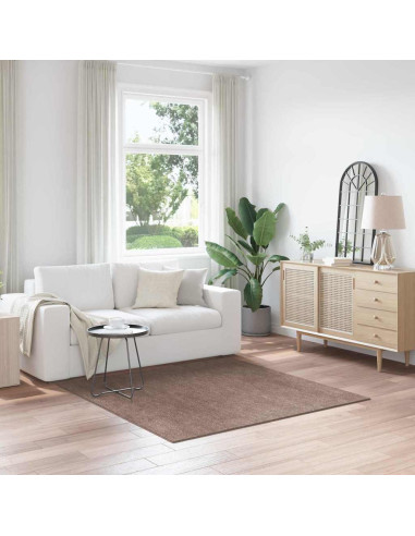 Tappeto Shaggy Antiscivolo Marrone 160 x 160 cm PP
