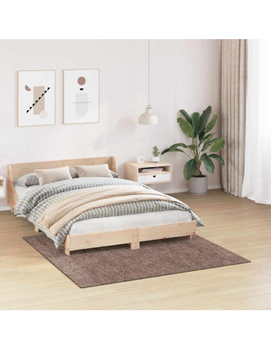 Tappeto Shaggy Antiscivolo Marrone 160 x 160 cm PP
