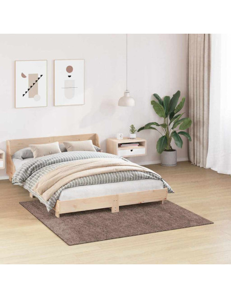 Tappeto Shaggy Antiscivolo Marrone 160 x 160 cm PP
