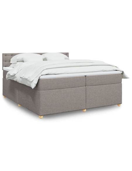 Giroletto a Molle con Materasso Tortora 200x200 cm in Tessuto