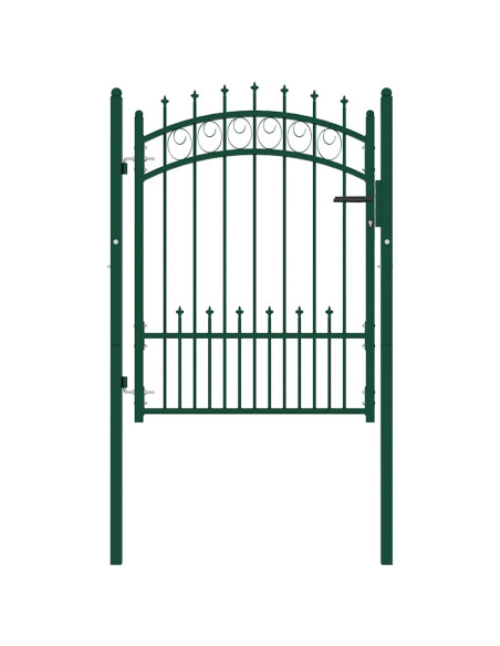 Cancello per recinzione EMMEN con punte in acciaio 104x109,5 cm verde