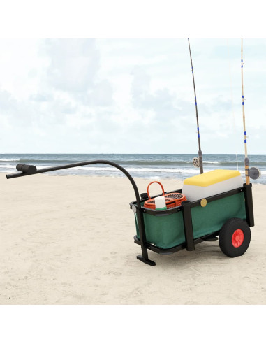 Carrello da Pesca con Borsa Acciaio Nero