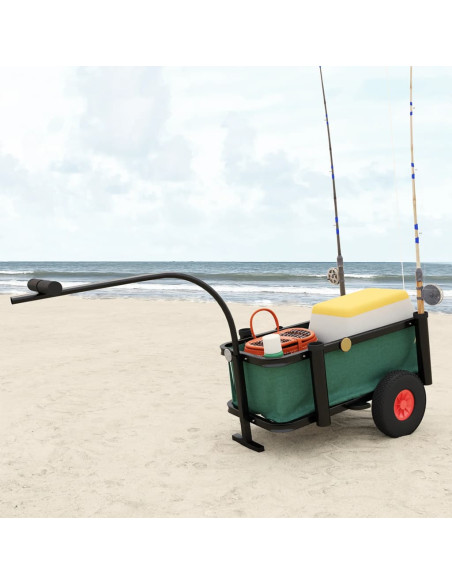 Carrello da Pesca con Borsa Acciaio Nero