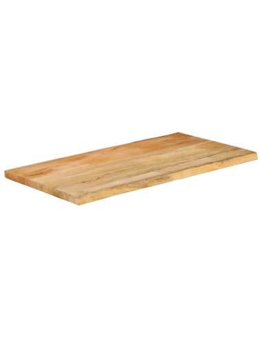 Piano Tavolo 100x60x2,5 cm Bordi Vivi in Legno Massello Mango