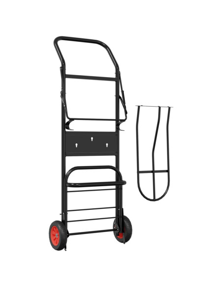 Carrello da Sella Pieghevole Nero in Acciaio