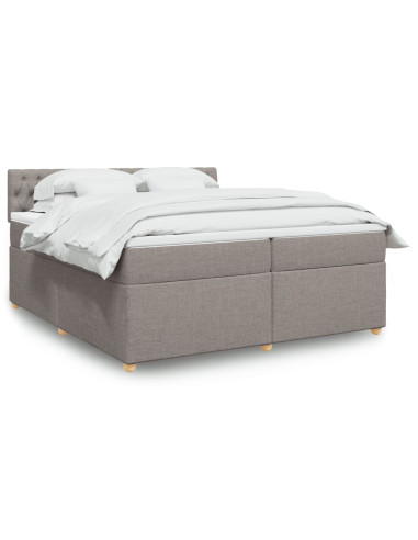 Giroletto a Molle con Materasso Tortora 200x200 cm in Tessuto
