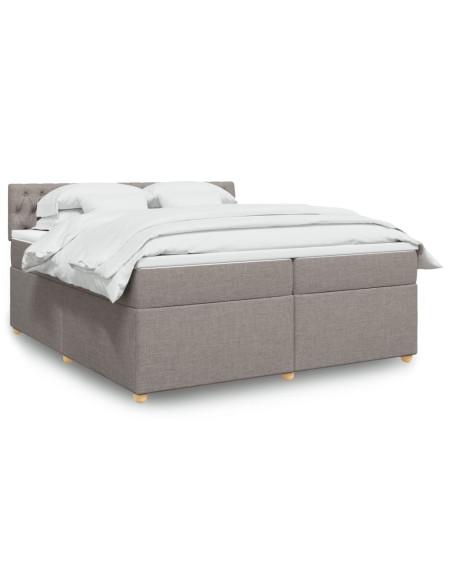 Giroletto a Molle con Materasso Tortora 200x200 cm in Tessuto
