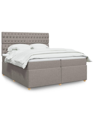 Giroletto a Molle con Materasso Tortora 200x200 cm in Tessuto