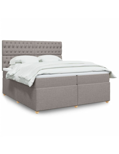 Giroletto a Molle con Materasso Tortora 200x200 cm in Tessuto