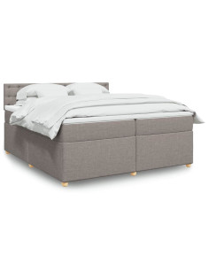 Giroletto a Molle con Materasso Tortora 200x200 cm in Tessuto