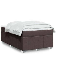 Giroletto a Molle con Materasso Marrone Scuro 120x190cm Tessuto