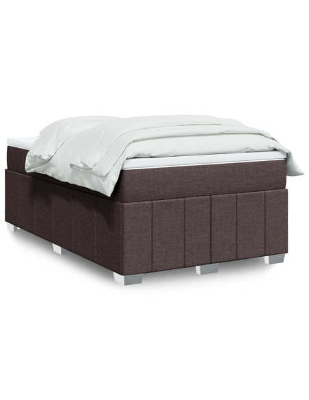 Giroletto a Molle con Materasso Marrone Scuro 120x190cm Tessuto