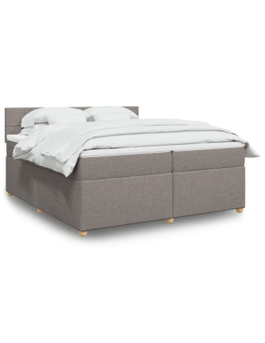 Giroletto a Molle con Materasso Tortora 200x200 cm in Tessuto