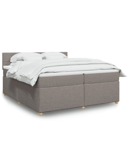 Giroletto a Molle con Materasso Tortora 200x200 cm in Tessuto
